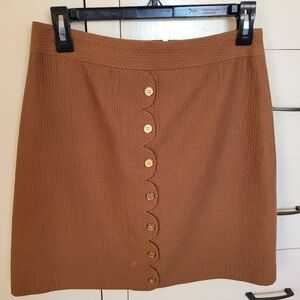 J. McLaughlin Tan Button-Front Mini Skirt